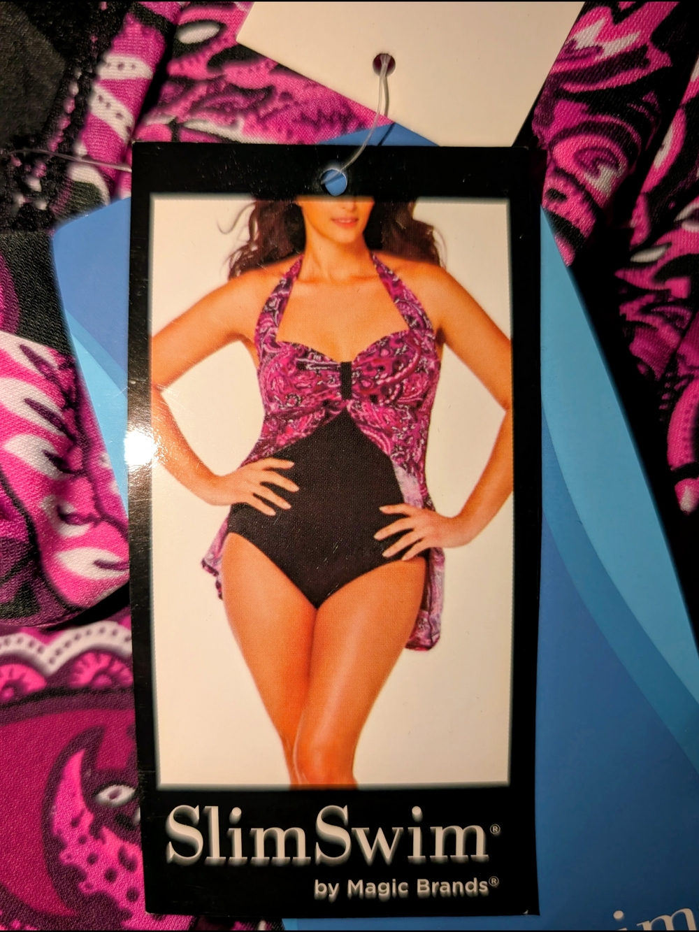 Women's Pink Paisley Halter One-Piece Swimdress